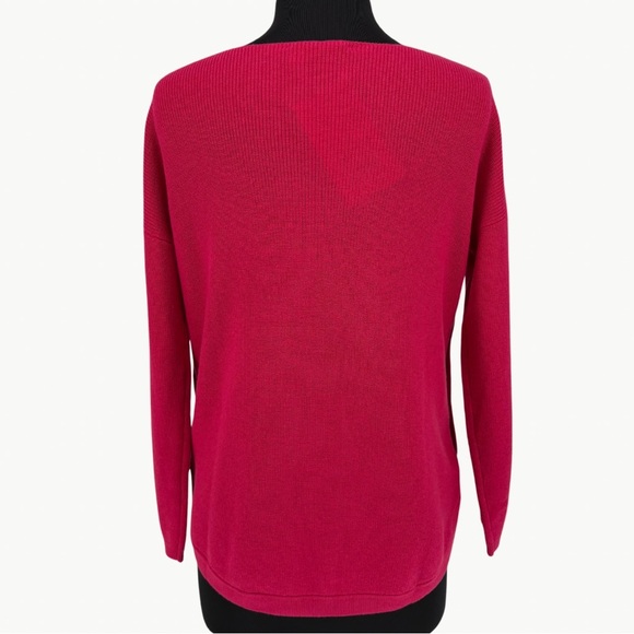 Sézane Clément Merino Wool Cotton Sweater Sz Small Fuchsia Pink French Chic New - Picture 4 of 15